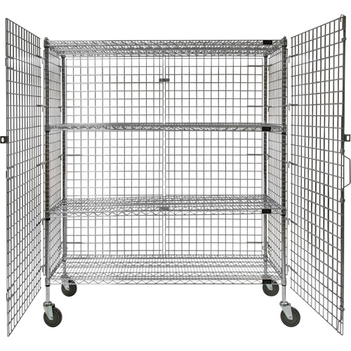 Chariot de s&eacute;curit&eacute;, Chrom&eacute;, 60" x 69" x 24", Capacit&eacute; 500 lb Maritime Industrial Rubber