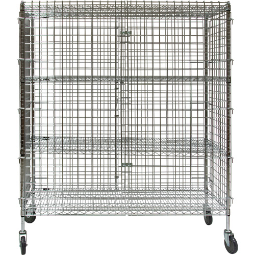 Chariot de s&eacute;curit&eacute;, Chrom&eacute;, 60" x 69" x 24", Capacit&eacute; 500 lb Maritime Industrial Rubber