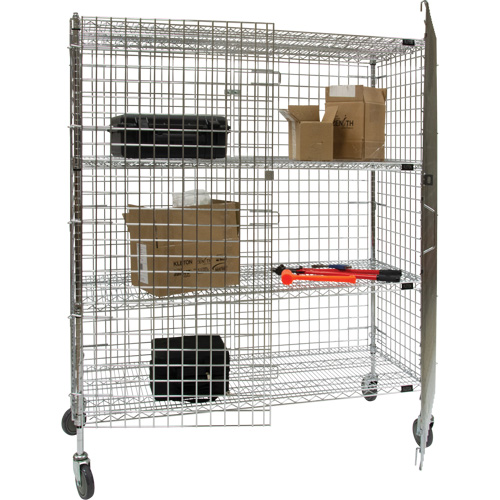 Chariot de s&eacute;curit&eacute;, Chrom&eacute;, 60" x 69" x 24", Capacit&eacute; 500 lb Maritime Industrial Rubber