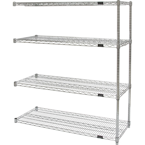 &eacute;tag&egrave;res robustes en treillis chromat&eacute;, Ensemble Ajout, Tiers 4, 30" la x 54" h x 14" p Maritime Industrial Rubber