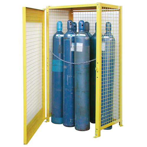 Armoires pour cylindres &agrave; gaz, nbre de bouteilles: 10, 44" , 30" , 74" , Jaune Maritime Industrial Rubber