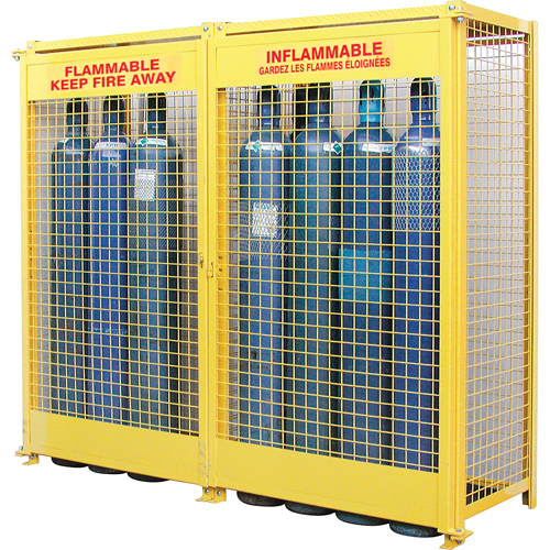 Armoires pour cylindres &agrave; gaz, nbre de bouteilles: 20, 88" , 30" , 74" , Jaune Maritime Industrial Rubber