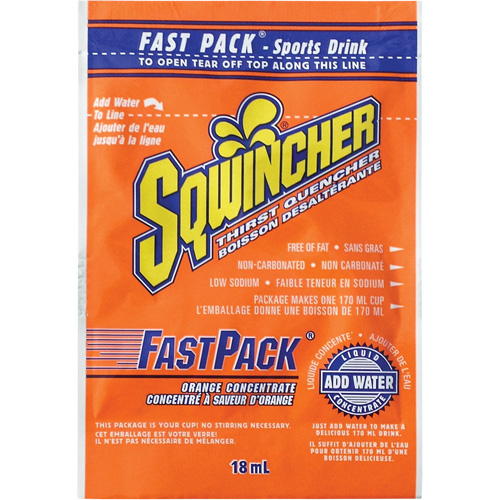 Sqwincher&reg; Boisson de r&eacute;hydratation Fast Pack, Emballage-portion, Orange Maritime Industrial Rubber