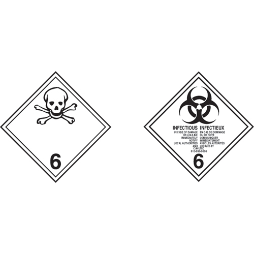 &eacute;tiquettes d'exp&eacute;dition TMD, Classe 6,1, Substances toxiques, Vinyle Maritime Industrial Rubber