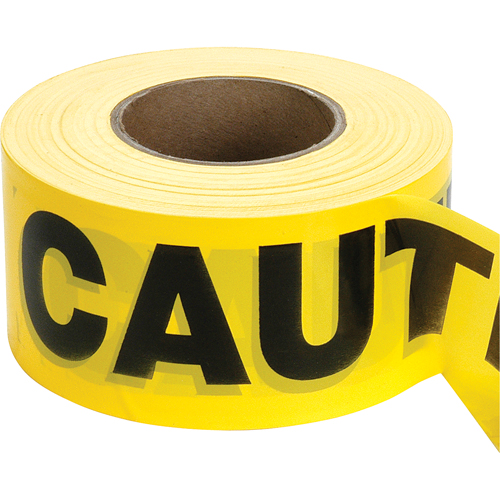 Rubans pour barricades, Anglais, 3" la x 1000' lo, 2 mils, Noir sur jaune Maritime Industrial Rubber