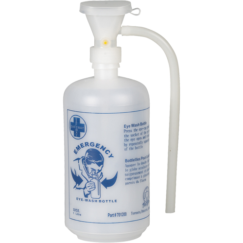 Eyewash Bottle With Eye Cup, Empty Bottle, 32 oz. Maritime Industrial Rubber