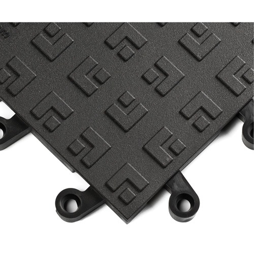Syst&egrave;mes de carrelage ergonomiques ErgoDeck No 562, PVC, 1-1/2' la c, 1-1/2' lo, 7/8" &eacute;paisseur, Noir Maritime Industrial Rubber