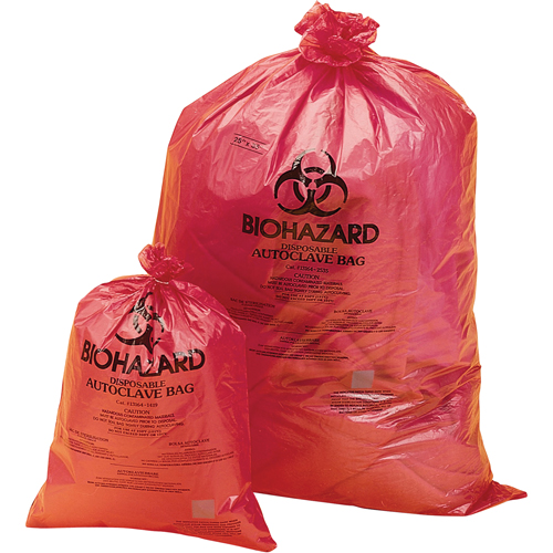 Hazardous Waste Disposal Bags, Bio-Hazard, 23" L x 19" W, 0.0317 mm, 34 L (9 Gal.) Capacity Maritime Industrial Rubber