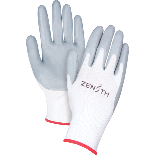 Lightweight Breathable Coated Gloves, 7/Small, Foam Nitrile Coating, 13 Gauge, Polyester Shell Maritime Industrial Rubber