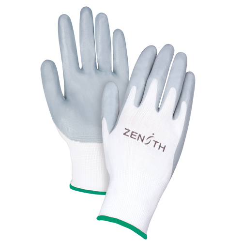 Lightweight Breathable Coated Gloves, 8/Medium, Foam Nitrile Coating, 13 Gauge, Polyester Shell Maritime Industrial Rubber
