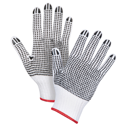 Gants tricot&eacute;s deux c&ocirc;t&eacute;s &agrave; pois, Poly/coton, Deux c&ocirc;t&eacute;s, Calibre 7, Petit Maritime Industrial Rubber