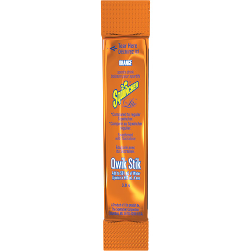Sqwincher&reg; Boisson de r&eacute;hydratation ZERO Qwik Stik, Poudre, Orange Maritime Industrial Rubber