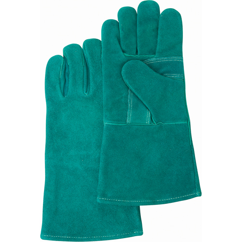 Premium Welder's Gloves, Split Cowhide, Size Large Maritime Industrial Rubber