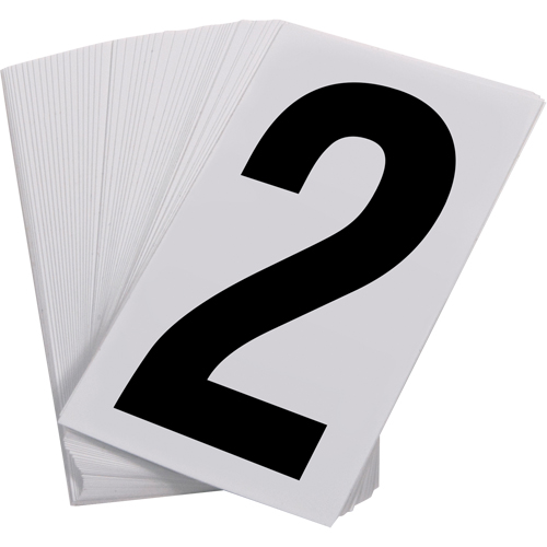 Pressure Sensitive Numbering, 2, 3-1/2" H, Black on White Maritime Industrial Rubber