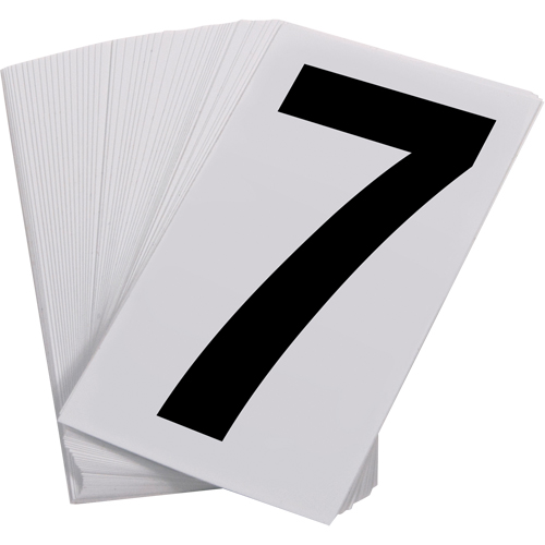 Pressure Sensitive Numbering, 7, 3-1/2" H, Black on White Maritime Industrial Rubber