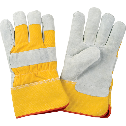 Gants d'ajusteur doubl&eacute;s pour l'hiver de premi&egrave;re qualit&eacute;, Grand, Paume en Cuir de vache refendu, Doublure en Molleton de mousse Maritime Industrial Rubber