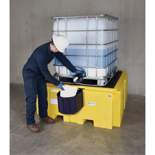 IBC Spill Pallet Plus&reg; With Drain, 365 US gal. Spill Capacity, 62" x 62" x 28" Maritime Industrial Rubber