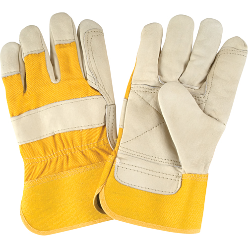 Premium Quality Fitters Gloves, Large, Grain Cowhide Palm, Cotton Inner Lining Maritime Industrial Rubber