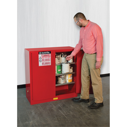 Sure-Grip&reg; EX Combustibles Safety Cabinet for Paint and Ink, 40 gal., 3 Shelves Maritime Industrial Rubber