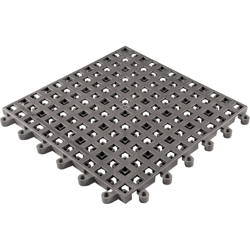 ErgoDeck&reg; General Purpose No. 564 Matting, PVC, 1-1/2' W x 1-1/2' L, 7/8" Thick, Charcoal Maritime Industrial Rubber