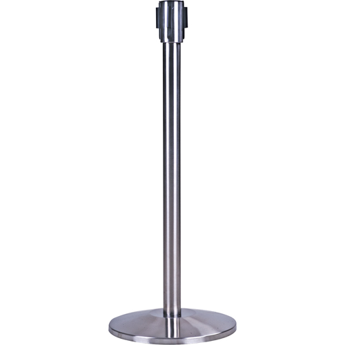 Poteau r&eacute;cepteur pour barri&egrave;res sur pieds pour le contr&ocirc;le des foules, Hauteur de 35", Acier inoxydable Maritime Industrial Rubber