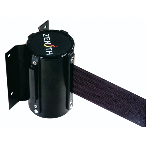 Barri&egrave;re &agrave; fixation murale, Acier, Fixation par vis, 12', Ruban Noir Maritime Industrial Rubber