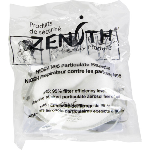 Respîrateur contre les particules - Emballage pour machine distributrice, N95, Certifi&eacute; NIOSH, Moyen/grand Maritime Industrial Rubber