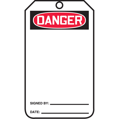 &eacute;tiquettes de s&eacute;curit&eacute;, Plastique, 3-3/8" la x 5-7/8" h, Anglais Maritime Industrial Rubber