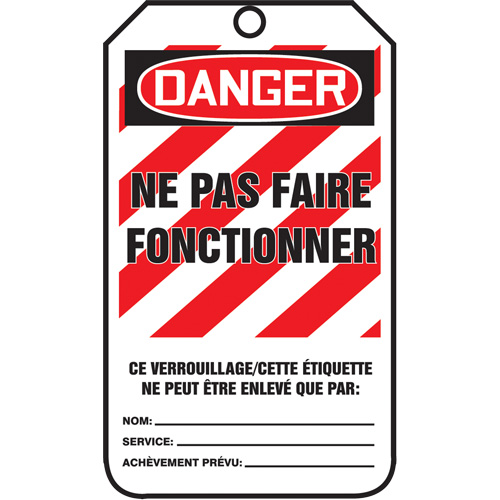 Lockout Tags, Cardstock, 3-1/8" W x 5-7/8" H, French Maritime Industrial Rubber