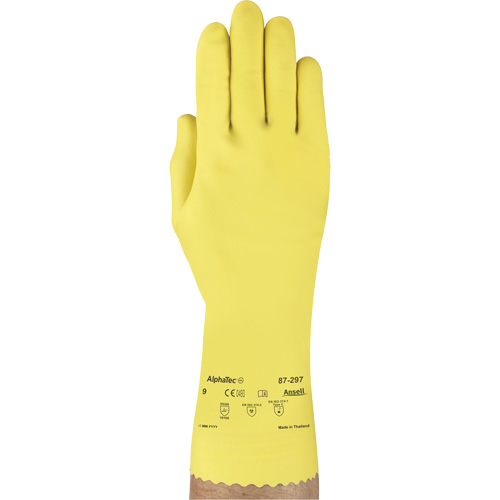 Gants Versatouch 297, Taille T-Grand/10, 12" lo, Latex de caoutchouc, Doublure en Ouat&eacute;e, 20 mils Maritime Industrial Rubber
