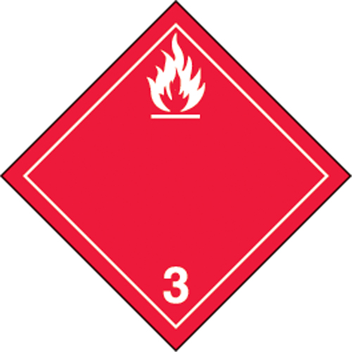 &eacute;tiquettes d'exp&eacute;dition TMD, Classe 3, Liquides inflammables, Vinyle Maritime Industrial Rubber