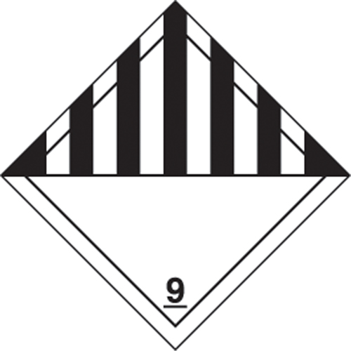 TDG Shipping Labels, Class 9, Miscellaneous Dangerous Goods, Paper Maritime Industrial Rubber
