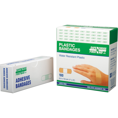 Bandages, Rectangular/Square, 3", Plastic, Sterile Maritime Industrial Rubber