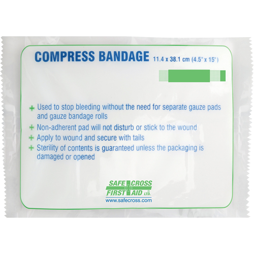Pansement compressif grand format, 15" lo x 4-1/2" la Maritime Industrial Rubber