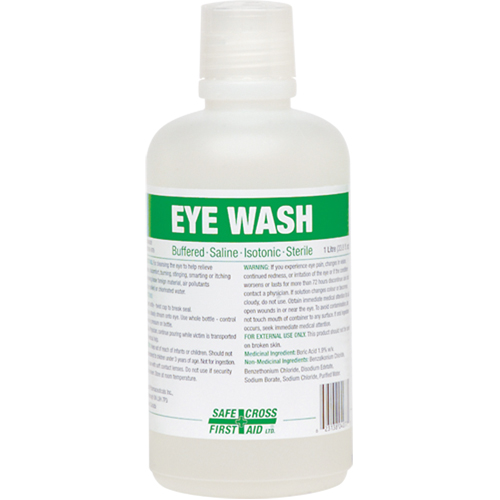 Eyewash Solution, Full Bottle, 1000 ml Maritime Industrial Rubber
