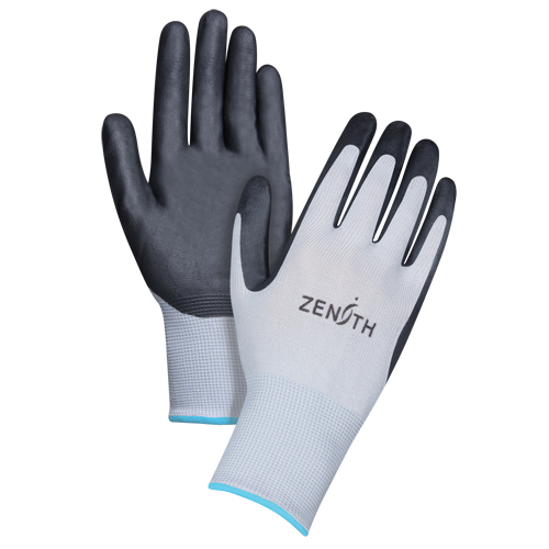 Lightweight Breathable Coated Gloves, 10/X-Large, Foam Nitrile Coating, 13 Gauge, Polyester Shell Maritime Industrial Rubber