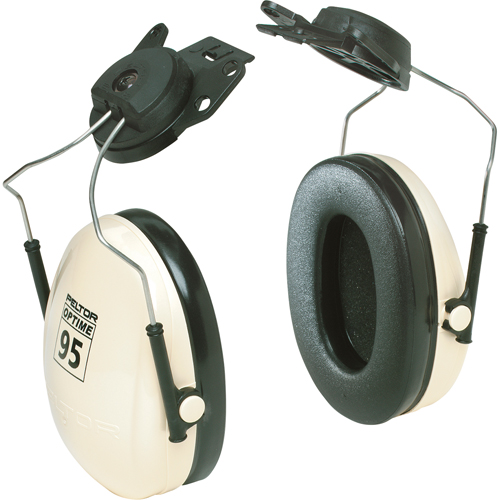 Peltor Optime 95 Series Earmuffs, Cap Mount, 21 NRR dB Maritime Industrial Rubber