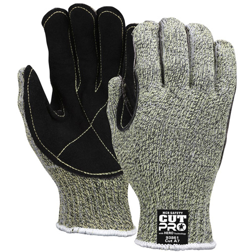 Gants r&eacute;sistants aux coupures Hero, Taille Petit/7, Calibre 7, Enveloppe en Acier inoxydable/Kevlar/PEHD, ANSI/ISEA 105 niveau 4 Maritime Industrial Rubber