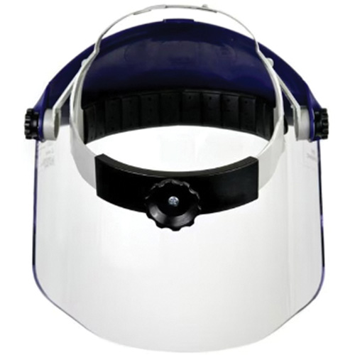 Ratchet Headgear with Faceshield, Polycarbonate, Ratchet Suspension Maritime Industrial Rubber
