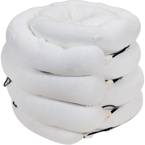 Barrage absorbant de premi&egrave;re qualit&eacute;, Huile seulement, 10' lo x 5" la, Absorption 35 gal., 4 /pqt Maritime Industrial Rubber