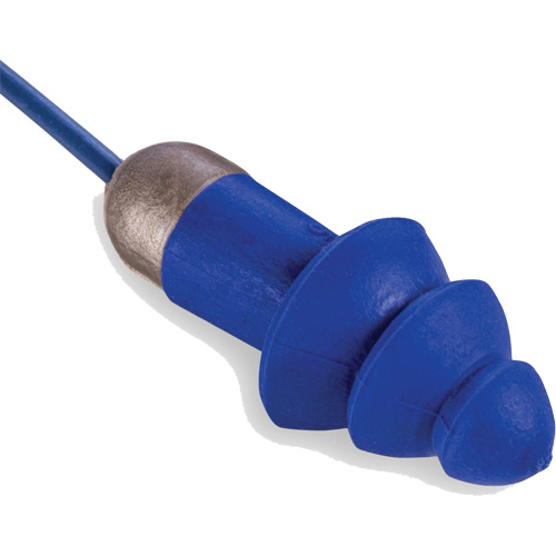 Rockets&reg; Metal Detectable Reusable Earplugs, Corded, One-Size, Bulk - Plastic Case, 27 NRR dB Maritime Industrial Rubber