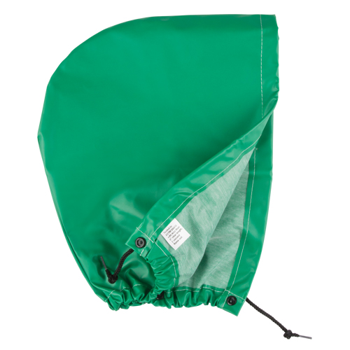 AcidBasicTM Chemical & Acid Resistant Rain Hood, One Size, Green, Polyester Maritime Industrial Rubber