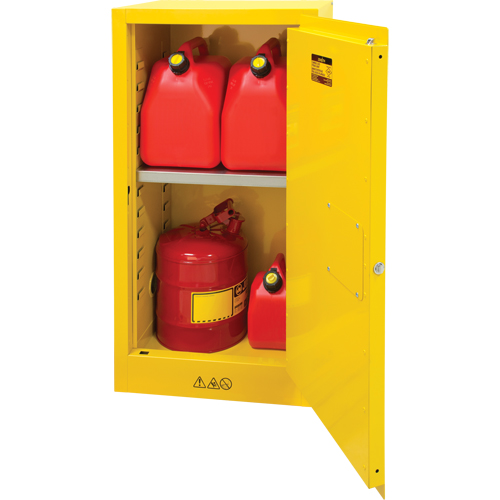 Flammable Storage Cabinet, 16 gal., 1 Door, 23" W x 44" H x 18" D Maritime Industrial Rubber