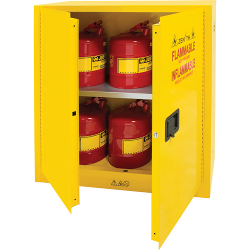 Flammable Storage Cabinet, 30 gal., 2 Door, 43" W x 44" H x 18" D Maritime Industrial Rubber