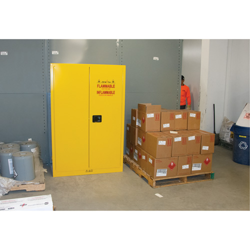 Flammable Storage Cabinet, 45 gal., 2 Door, 43" W x 65" H x 18" D Maritime Industrial Rubber
