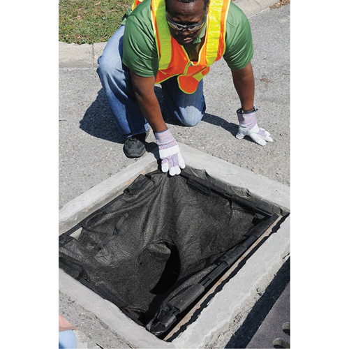 Square Ultra-Drain Guard&reg; Catch Basin Insert with Overflow Port, Oil & Sediment, 16" - 28" L x 20" - 36" W Maritime Industrial Rubber
