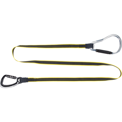 Longe de service lourd &agrave; garde-fou pour outil, Longueur fixe, Mousqueton double Maritime Industrial Rubber
