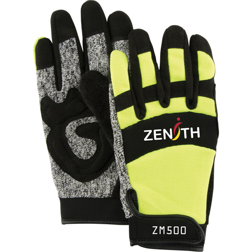 ZM500 High-Visibility Cut-Resistant Mechanic's Gloves, HPPE Palm, Size 2X-Large Maritime Industrial Rubber
