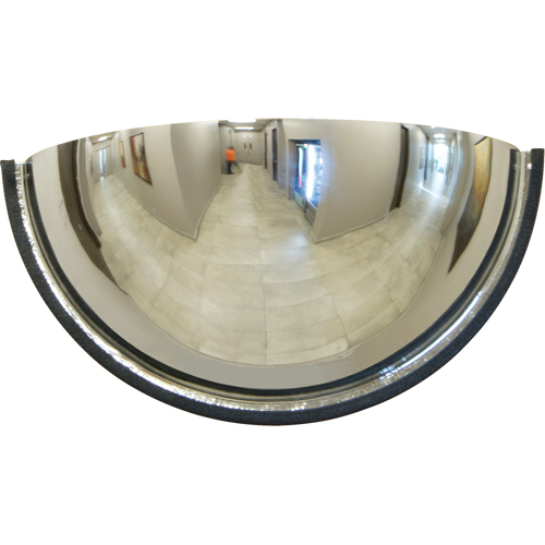 Miroir en d&ocirc;me 180°, Demi-d&ocirc;me, Dessus ferm&eacute;, Diam&egrave;tre 18" Maritime Industrial Rubber
