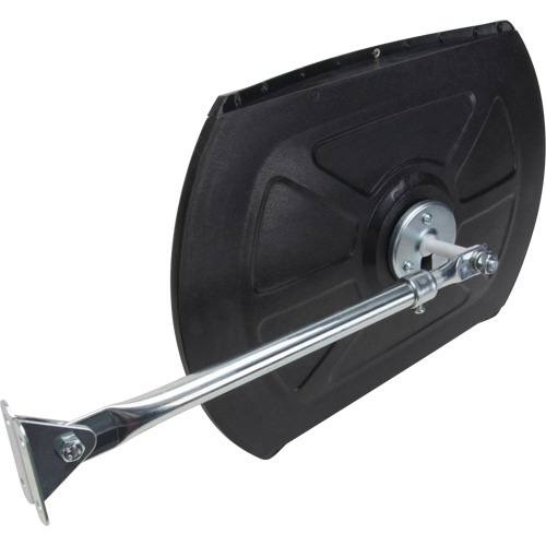 Roundtangular Convex Mirror with Telescopic Arm, 12" H x 18" W, Indoor/Outdoor Maritime Industrial Rubber